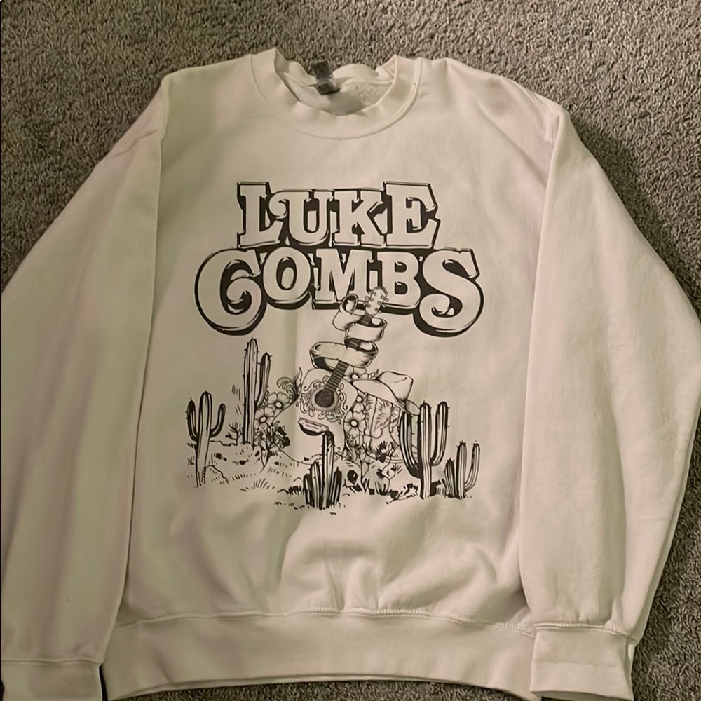 Luke Combs White Sweater
